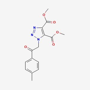 molecular formula C15H15N3O5 B3014583 dimethyl 1-[2-(4-methylphenyl)-2-oxoethyl]-1H-1,2,3-triazole-4,5-dicarboxylate CAS No. 1291852-40-8