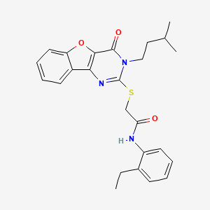 N-(2-ethylphenyl)-2-{[3-(3-methylbutyl)-4-oxo-3,4-dihydro[1]benzofuro[3,2-d]pyrimidin-2-yl]sulfanyl}acetamide