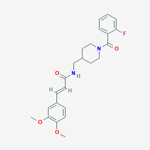 molecular formula C24H27FN2O4 B3014587 (E)-3-(3,4-dimethoxyphenyl)-N-((1-(2-fluorobenzoyl)piperidin-4-yl)methyl)acrylamide CAS No. 1235707-37-5