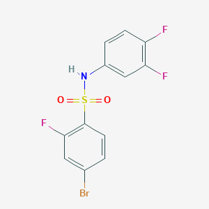 molecular formula C12H7BrF3NO2S B3014600 4-溴-N-(3,4-二氟苯基)-2-氟苯磺酰胺 CAS No. 1771023-75-6