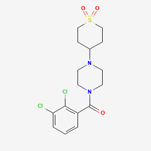 molecular formula C16H20Cl2N2O3S B3014601 (2,3-dichlorophenyl)(4-(1,1-dioxidotetrahydro-2H-thiopyran-4-yl)piperazin-1-yl)methanone CAS No. 2034287-78-8