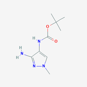 molecular formula C9H16N4O2 B3014603 Cn1cc(NC(=O)OC(C)(C)C)c(N)n1 CAS No. 1773505-00-2