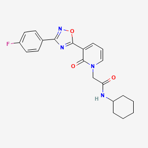 N-cyclohexyl-2-(3-(3-(4-fluorophenyl)-1,2,4-oxadiazol-5-yl)-2-oxopyridin-1(2H)-yl)acetamide