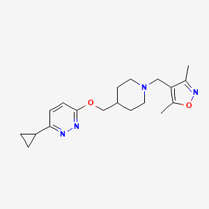 4-[[4-[(6-Cyclopropylpyridazin-3-yl)oxymethyl]piperidin-1-yl]methyl]-3,5-dimethyl-1,2-oxazole