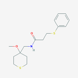 N-((4-methoxytetrahydro-2H-thiopyran-4-yl)methyl)-3-(phenylthio)propanamide