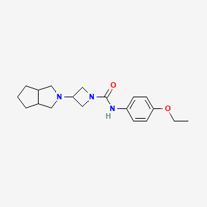 molecular formula C19H27N3O2 B3014616 3-(3,3a,4,5,6,6a-Hexahydro-1H-cyclopenta[c]pyrrol-2-yl)-N-(4-ethoxyphenyl)azetidine-1-carboxamide CAS No. 2415582-29-3