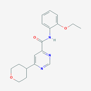 molecular formula C18H21N3O3 B3014617 N-(2-Ethoxyphenyl)-6-(oxan-4-yl)pyrimidine-4-carboxamide CAS No. 2415520-26-0