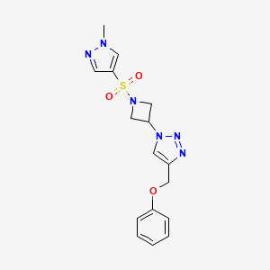 1-(1-((1-methyl-1H-pyrazol-4-yl)sulfonyl)azetidin-3-yl)-4-(phenoxymethyl)-1H-1,2,3-triazole