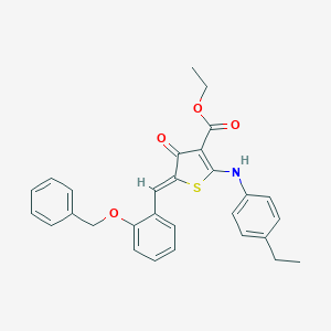 molecular formula C29H27NO4S B301463 ethyl (5Z)-2-(4-ethylanilino)-4-oxo-5-[(2-phenylmethoxyphenyl)methylidene]thiophene-3-carboxylate 