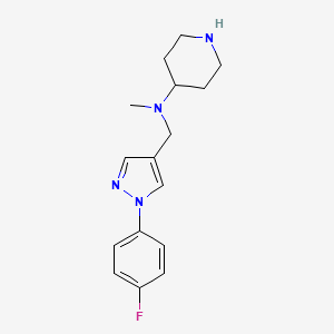 molecular formula C16H21FN4 B3014631 N-((1-(4-Fluorophenyl)-1H-pyrazol-4-yl)methyl)-N-methylpiperidin-4-amine CAS No. 2200460-06-4