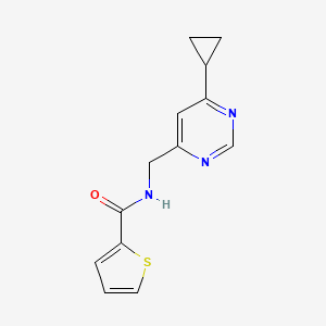 molecular formula C13H13N3OS B3014637 N-((6-cyclopropylpyrimidin-4-yl)methyl)thiophene-2-carboxamide CAS No. 2189434-82-8