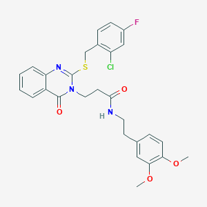 3-(2-((2-chloro-4-fluorobenzyl)thio)-4-oxoquinazolin-3(4H)-yl)-N-(3,4-dimethoxyphenethyl)propanamide