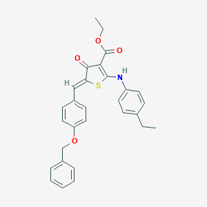 molecular formula C29H27NO4S B301464 ethyl (5Z)-2-(4-ethylanilino)-4-oxo-5-[(4-phenylmethoxyphenyl)methylidene]thiophene-3-carboxylate 