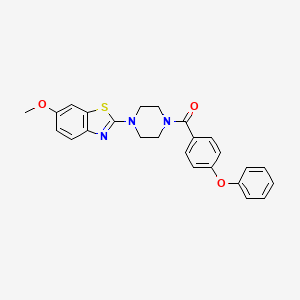 molecular formula C25H23N3O3S B3014642 (4-(6-Methoxybenzo[d]thiazol-2-yl)piperazin-1-yl)(4-phenoxyphenyl)methanone CAS No. 897469-74-8
