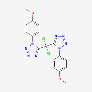 molecular formula C17H14Cl2N8O2 B3014644 dichlorobis(1-(4-methoxyphenyl)-1H-tetrazol-5-yl)methane CAS No. 105678-79-3