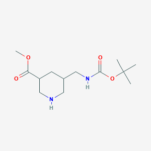 molecular formula C13H24N2O4 B3014645 Methyl 5-[[(2-methylpropan-2-yl)oxycarbonylamino]methyl]piperidine-3-carboxylate CAS No. 2193064-76-3