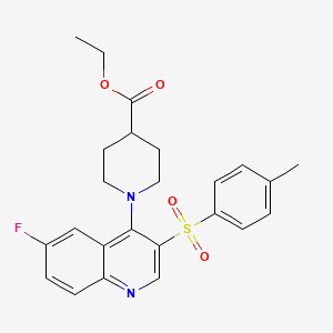 molecular formula C24H25FN2O4S B3014646 Ethyl 1-(6-fluoro-3-tosylquinolin-4-yl)piperidine-4-carboxylate CAS No. 866846-17-5