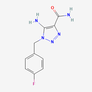 molecular formula C10H10FN5O B3014648 5-氨基-1-[(4-氟苯基)甲基]三唑-4-甲酰胺 CAS No. 119222-40-1