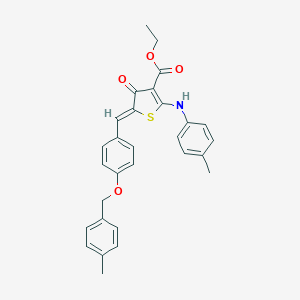 molecular formula C29H27NO4S B301465 ethyl (5Z)-2-(4-methylanilino)-5-[[4-[(4-methylphenyl)methoxy]phenyl]methylidene]-4-oxothiophene-3-carboxylate 