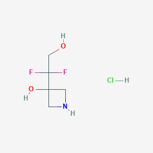 molecular formula C5H10ClF2NO2 B3014651 3-(1,1-Difluoro-2-hydroxyethyl)azetidin-3-ol;hydrochloride CAS No. 2567502-67-2