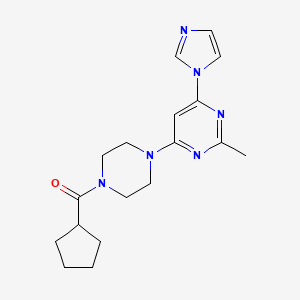(4-(6-(1H-imidazol-1-yl)-2-methylpyrimidin-4-yl)piperazin-1-yl)(cyclopentyl)methanone