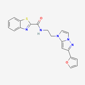 molecular formula C19H15N5O2S B3014655 N-(2-(6-(furan-2-yl)-1H-imidazo[1,2-b]pyrazol-1-yl)ethyl)benzo[d]thiazole-2-carboxamide CAS No. 1798513-08-2