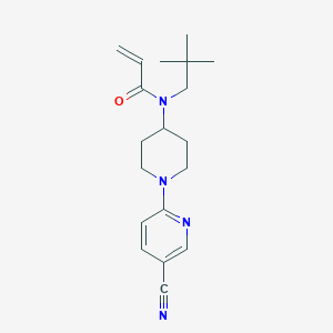 molecular formula C19H26N4O B3014658 N-[1-(5-Cyanopyridin-2-yl)piperidin-4-yl]-N-(2,2-dimethylpropyl)prop-2-enamide CAS No. 2411242-42-5