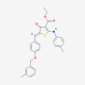 ethyl (5Z)-2-(4-methylanilino)-5-[[4-[(3-methylphenyl)methoxy]phenyl]methylidene]-4-oxothiophene-3-carboxylate