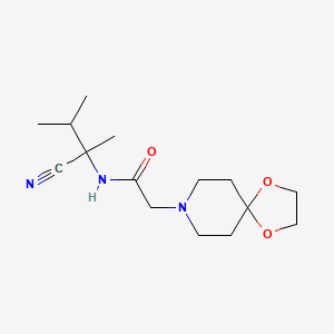 molecular formula C15H25N3O3 B3014666 N-(1-cyano-1,2-dimethylpropyl)-2-{1,4-dioxa-8-azaspiro[4.5]decan-8-yl}acetamide CAS No. 1210934-21-6