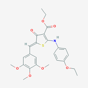 molecular formula C25H27NO7S B301468 ethyl (5Z)-2-(4-ethoxyanilino)-4-oxo-5-[(3,4,5-trimethoxyphenyl)methylidene]thiophene-3-carboxylate 