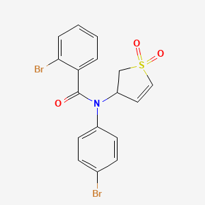 molecular formula C17H13Br2NO3S B3014688 2-bromo-N-(4-bromophenyl)-N-(1,1-dioxido-2,3-dihydrothien-3-yl)benzamide CAS No. 852439-82-8