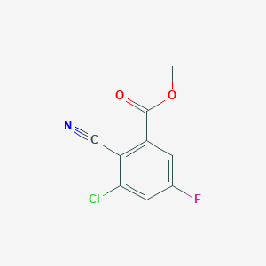 molecular formula C9H5ClFNO2 B3014692 Methyl 3-chloro-2-cyano-5-fluorobenzoate CAS No. 1805561-21-0