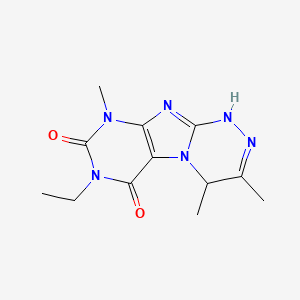 molecular formula C12H16N6O2 B3014701 7-乙基-3,4,9-三甲基-7,9-二氢-[1,2,4]三嗪并[3,4-f]嘌呤-6,8(1H,4H)-二酮 CAS No. 923376-97-0