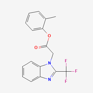 molecular formula C17H13F3N2O2 B3014705 2-methylphenyl 2-[2-(trifluoromethyl)-1H-1,3-benzimidazol-1-yl]acetate CAS No. 672950-92-4