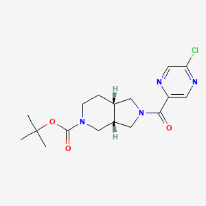 molecular formula C17H23ClN4O3 B3014706 Tert-butyl (3aR,7aS)-2-(5-chloropyrazine-2-carbonyl)-3,3a,4,6,7,7a-hexahydro-1H-pyrrolo[3,4-c]pyridine-5-carboxylate CAS No. 2402789-87-9