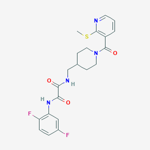 molecular formula C21H22F2N4O3S B3014714 N1-(2,5-difluorophenyl)-N2-((1-(2-(methylthio)nicotinoyl)piperidin-4-yl)methyl)oxalamide CAS No. 1234886-77-1