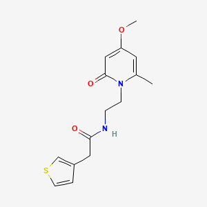 molecular formula C15H18N2O3S B3014716 N-(2-(4-methoxy-6-methyl-2-oxopyridin-1(2H)-yl)ethyl)-2-(thiophen-3-yl)acetamide CAS No. 1903052-69-6