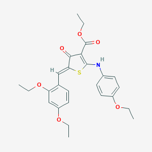 molecular formula C26H29NO6S B301472 ethyl (5Z)-5-[(2,4-diethoxyphenyl)methylidene]-2-(4-ethoxyanilino)-4-oxothiophene-3-carboxylate 