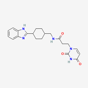 molecular formula C21H25N5O3 B3014721 N-((4-(1H-benzo[d]imidazol-2-yl)cyclohexyl)methyl)-3-(2,4-dioxo-3,4-dihydropyrimidin-1(2H)-yl)propanamide CAS No. 1206987-35-0