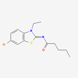(E)-N-(6-bromo-3-ethylbenzo[d]thiazol-2(3H)-ylidene)pentanamide