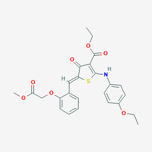 molecular formula C25H25NO7S B301473 ethyl (5Z)-2-(4-ethoxyanilino)-5-[[2-(2-methoxy-2-oxoethoxy)phenyl]methylidene]-4-oxothiophene-3-carboxylate 