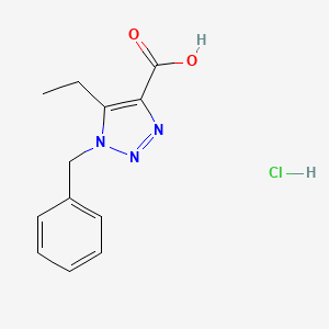 molecular formula C12H14ClN3O2 B3014730 1-benzyl-5-ethyl-1H-1,2,3-triazole-4-carboxylic acid hydrochloride CAS No. 1909317-23-2