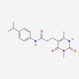 molecular formula C18H23N3O3 B3014735 3-(3,6-dimethyl-2,4-dioxo-1,2,3,4-tetrahydropyrimidin-5-yl)-N-(4-isopropylphenyl)propanamide CAS No. 1105225-96-4