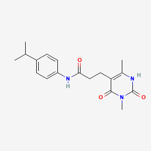 molecular formula C18H23N3O3 B3014735 3-(3,6-二甲基-2,4-二氧代-1,2,3,4-四氢嘧啶-5-基)-N-(4-异丙基苯基)丙酰胺 CAS No. 1105225-96-4