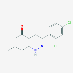 molecular formula C15H14Cl2N2O B3014736 3-(2,4-Dichlorophenyl)-7-methyl-1,4,6,7,8-pentahydrocinnolin-5-one CAS No. 1022731-86-7