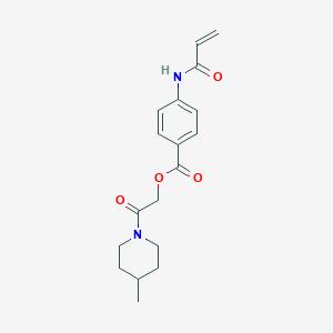 molecular formula C18H22N2O4 B3014739 [2-(4-Methylpiperidin-1-yl)-2-oxoethyl] 4-(prop-2-enoylamino)benzoate CAS No. 2361841-78-1