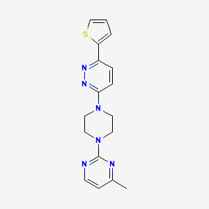 molecular formula C17H18N6S B3014746 3-[4-(4-Methylpyrimidin-2-yl)piperazin-1-yl]-6-thiophen-2-ylpyridazine CAS No. 2380192-85-6