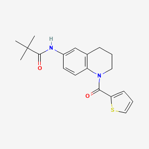 molecular formula C19H22N2O2S B3014747 N-(1-(thiophene-2-carbonyl)-1,2,3,4-tetrahydroquinolin-6-yl)pivalamide CAS No. 899735-57-0