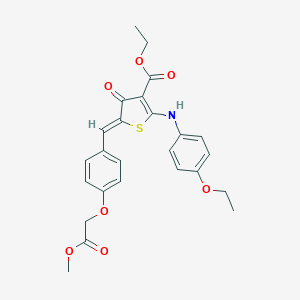 molecular formula C25H25NO7S B301475 ethyl (5Z)-2-(4-ethoxyanilino)-5-[[4-(2-methoxy-2-oxoethoxy)phenyl]methylidene]-4-oxothiophene-3-carboxylate 