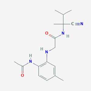 molecular formula C17H24N4O2 B3014751 N-(1-cyano-1,2-dimethylpropyl)-2-[(2-acetamido-5-methylphenyl)amino]acetamide CAS No. 1333981-80-8